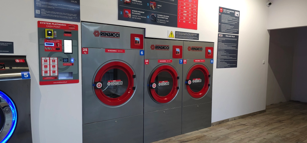 Interior of Renzacci self-service laundry in Białystok